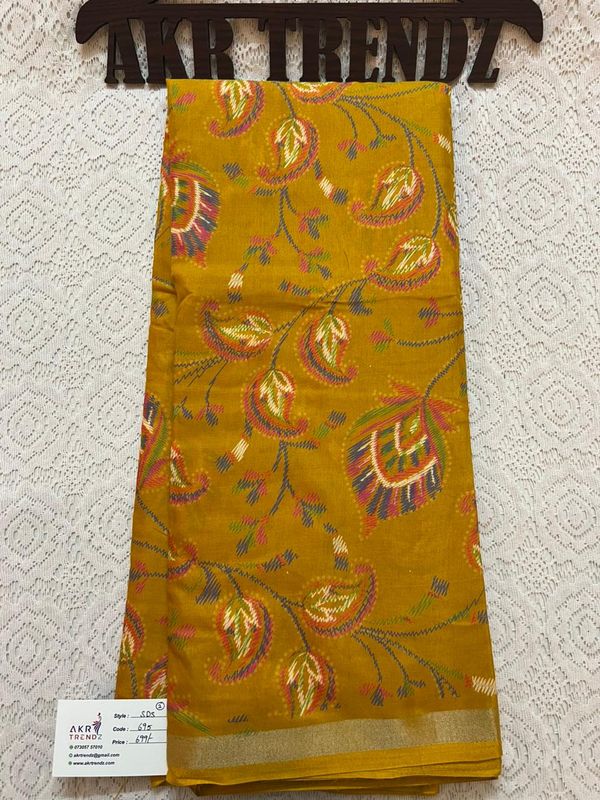 Thin Border printed silk sarees​