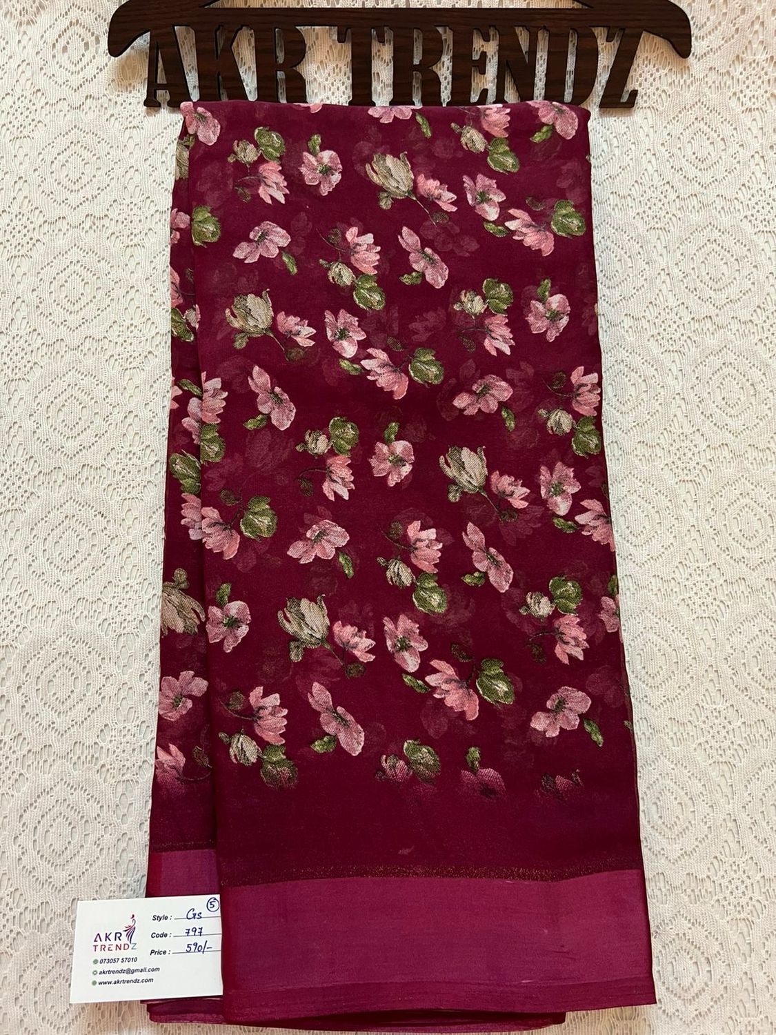 Satin Border Georgette sareee