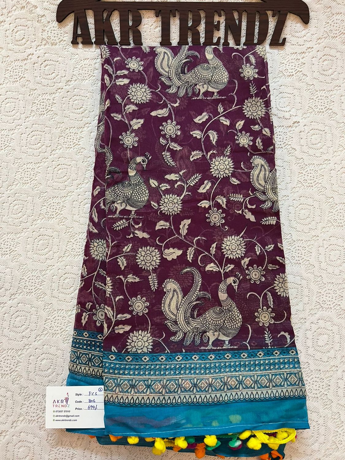 Kalamkari Fancy cotton sarees