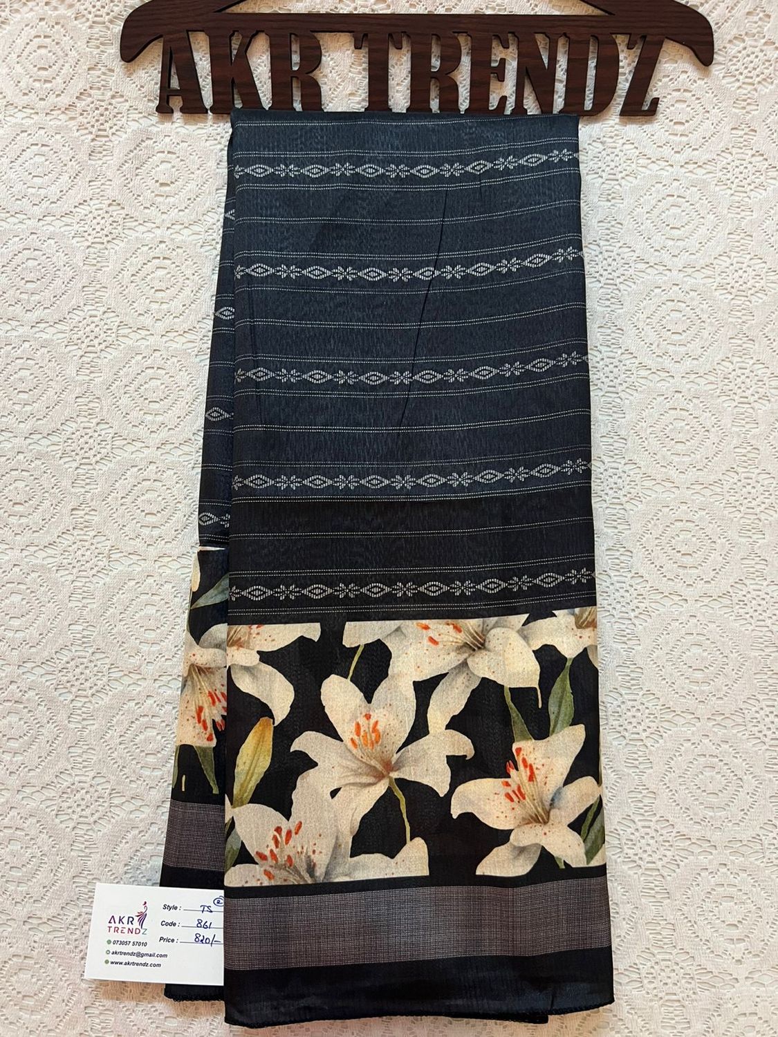 Floral Tussar silk sarees