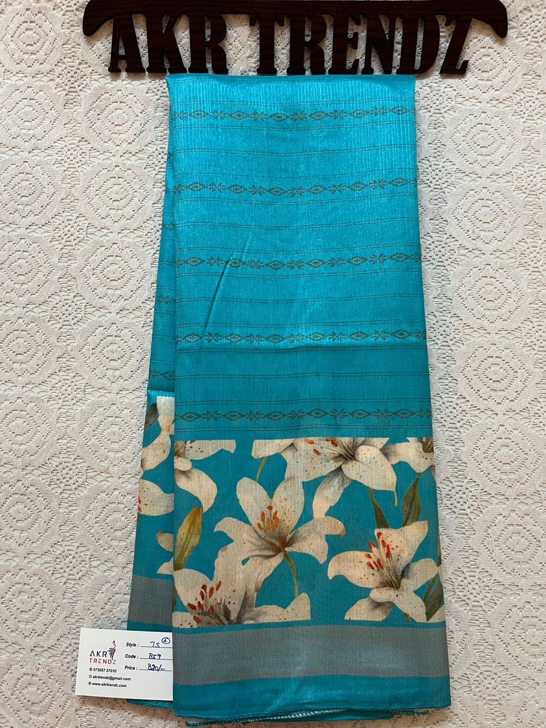 Floral Tussar silk sarees
