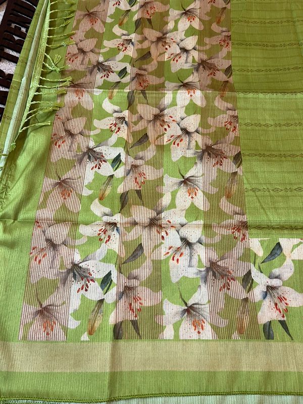 Floral Tussar silk sarees