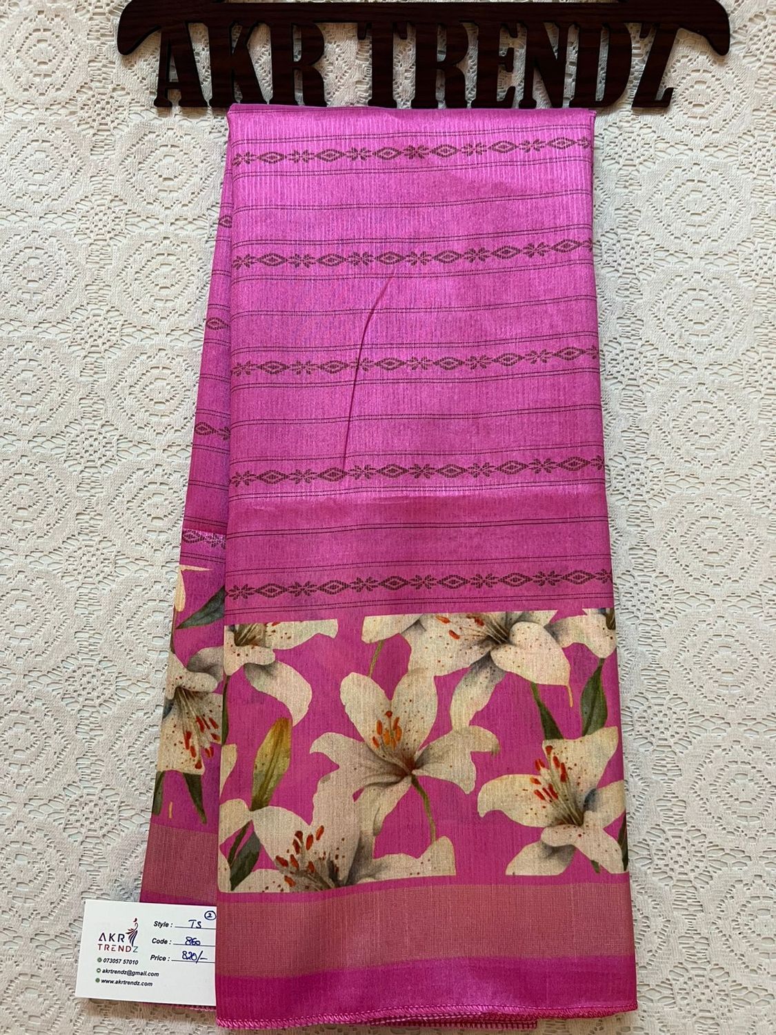 Floral Tussar silk sarees
