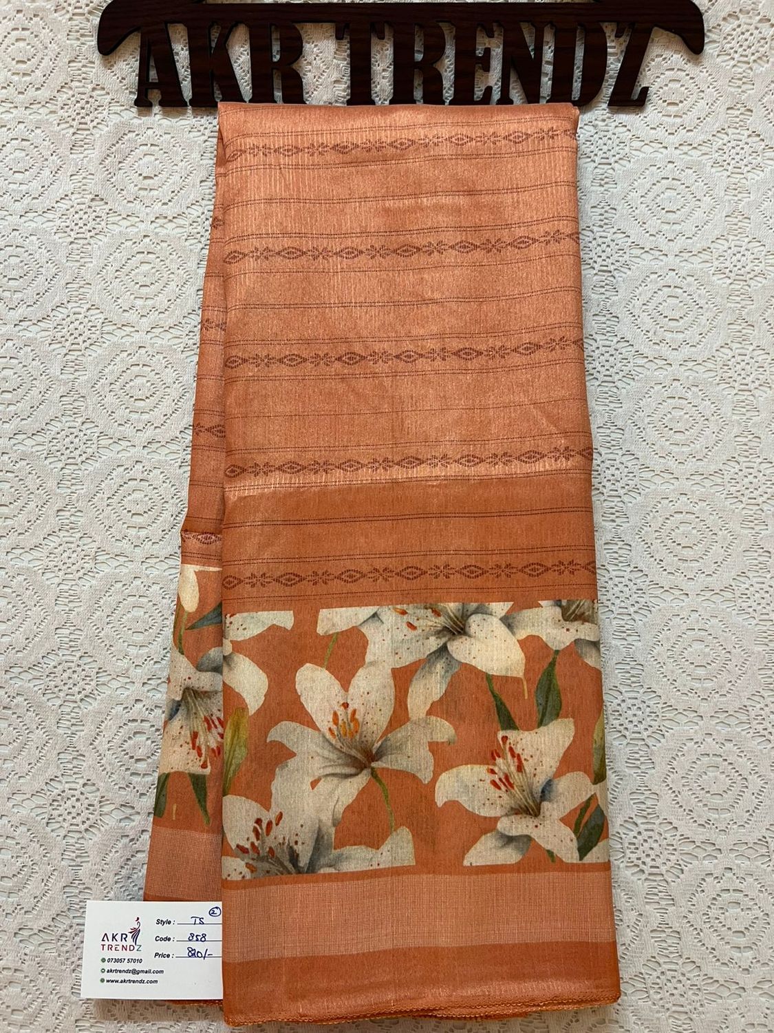 Floral Tussar silk sarees