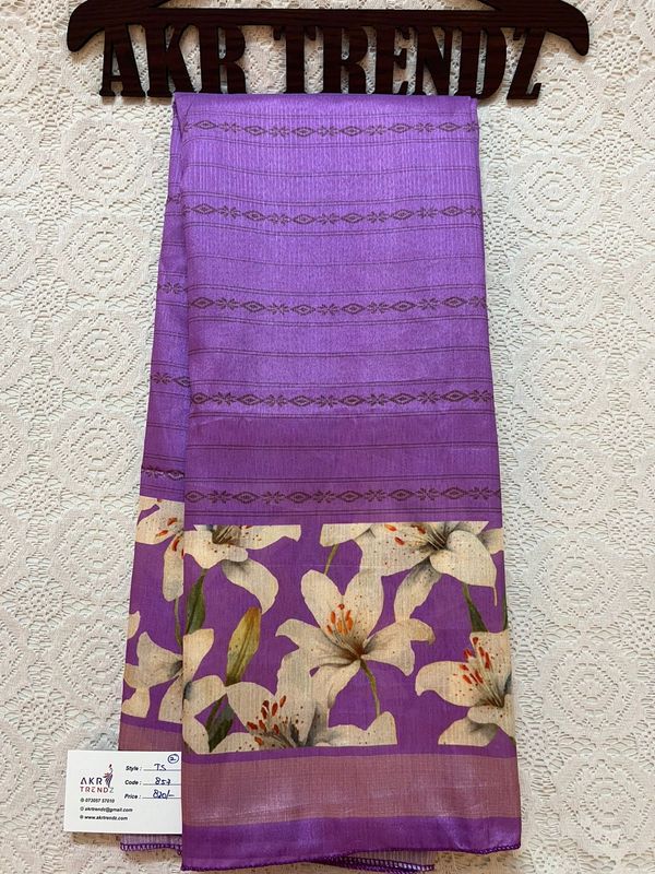 Floral Tussar silk sarees