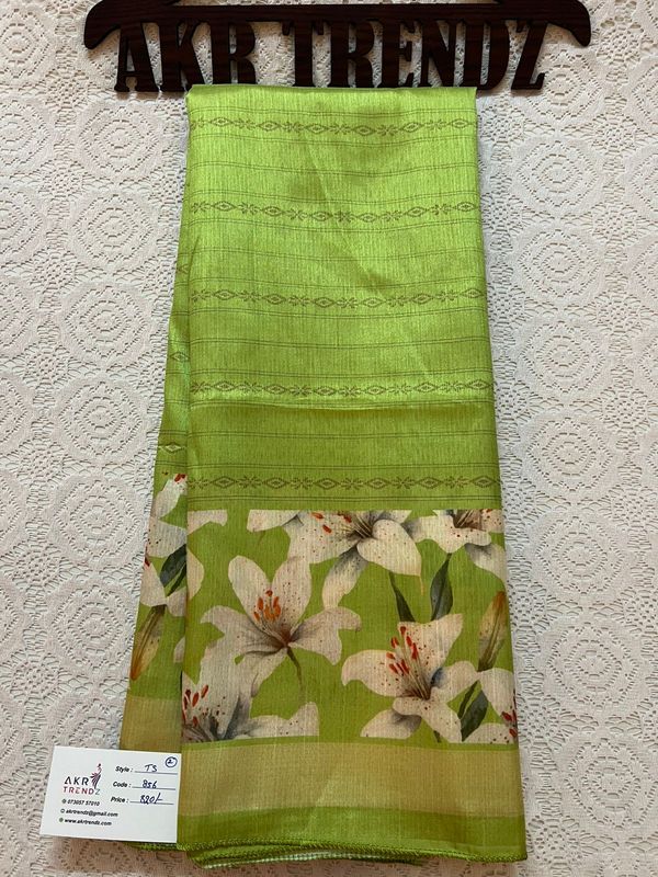 Floral Tussar silk sarees