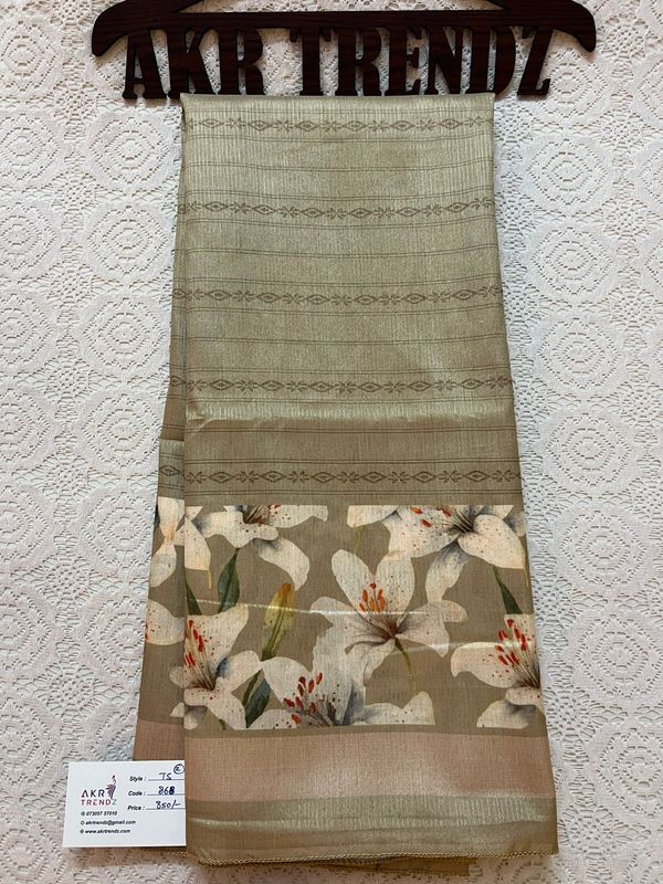Floral Tussar silk sarees