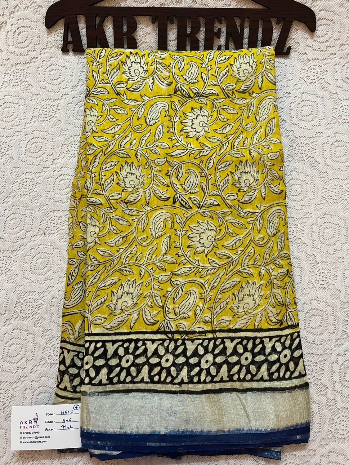 Hand block Linen cotton sarees​