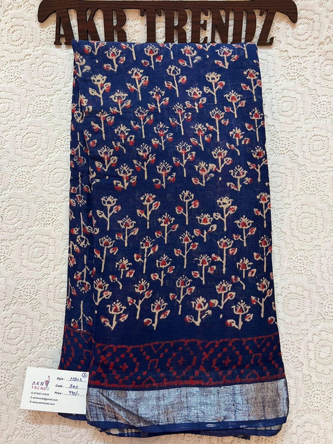 Hand block Linen cotton sarees​