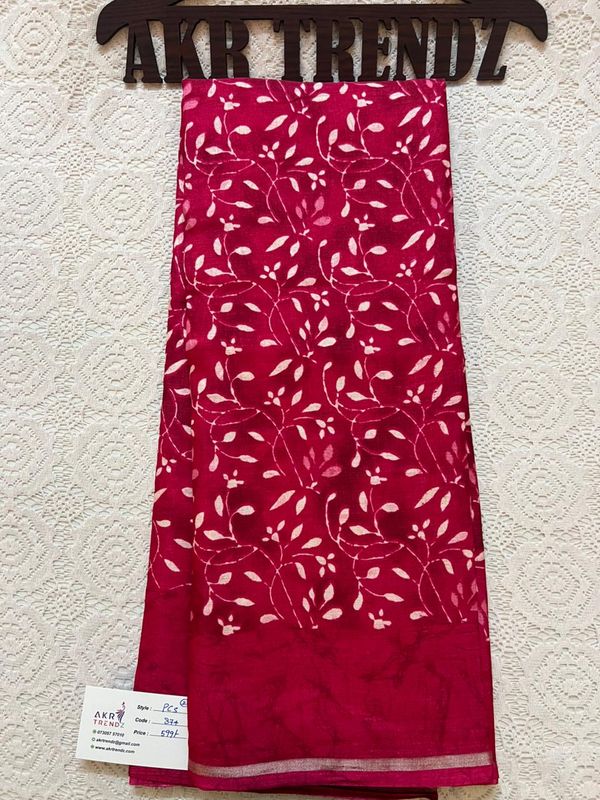 Thin border Printed silk sarees​