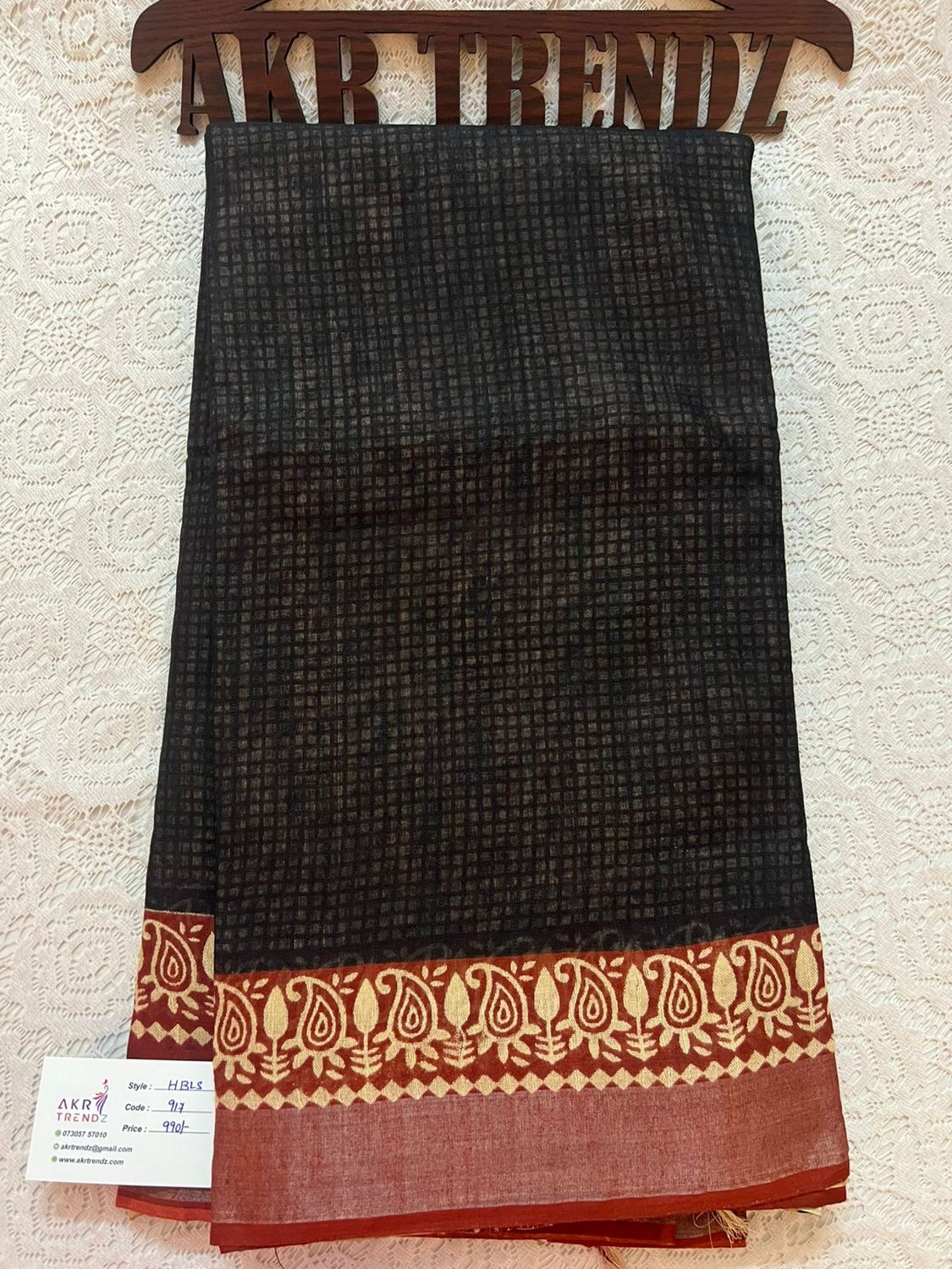Hand Block Linen cotton sarees