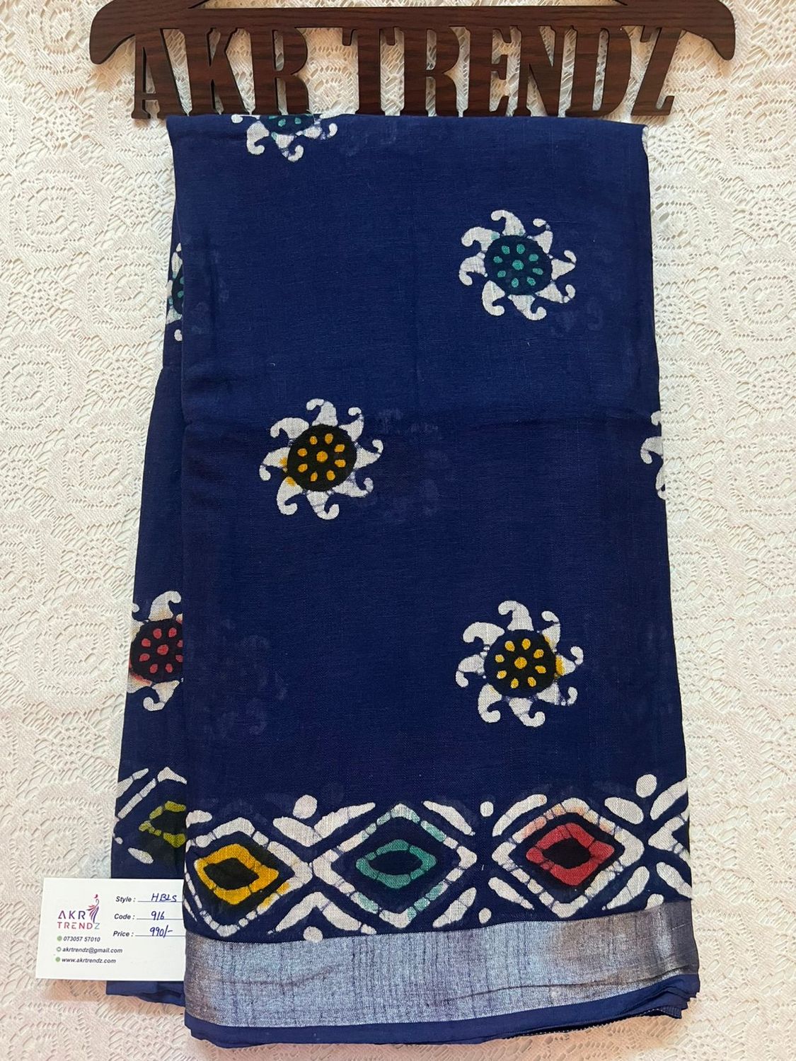 Hand Block Linen cotton sarees