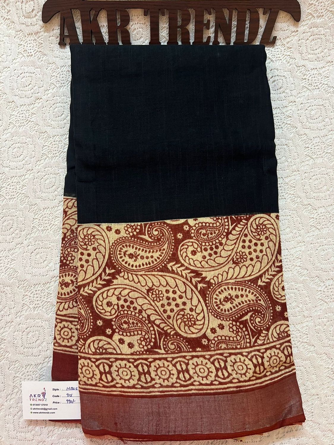 Hand Block Linen cotton sarees