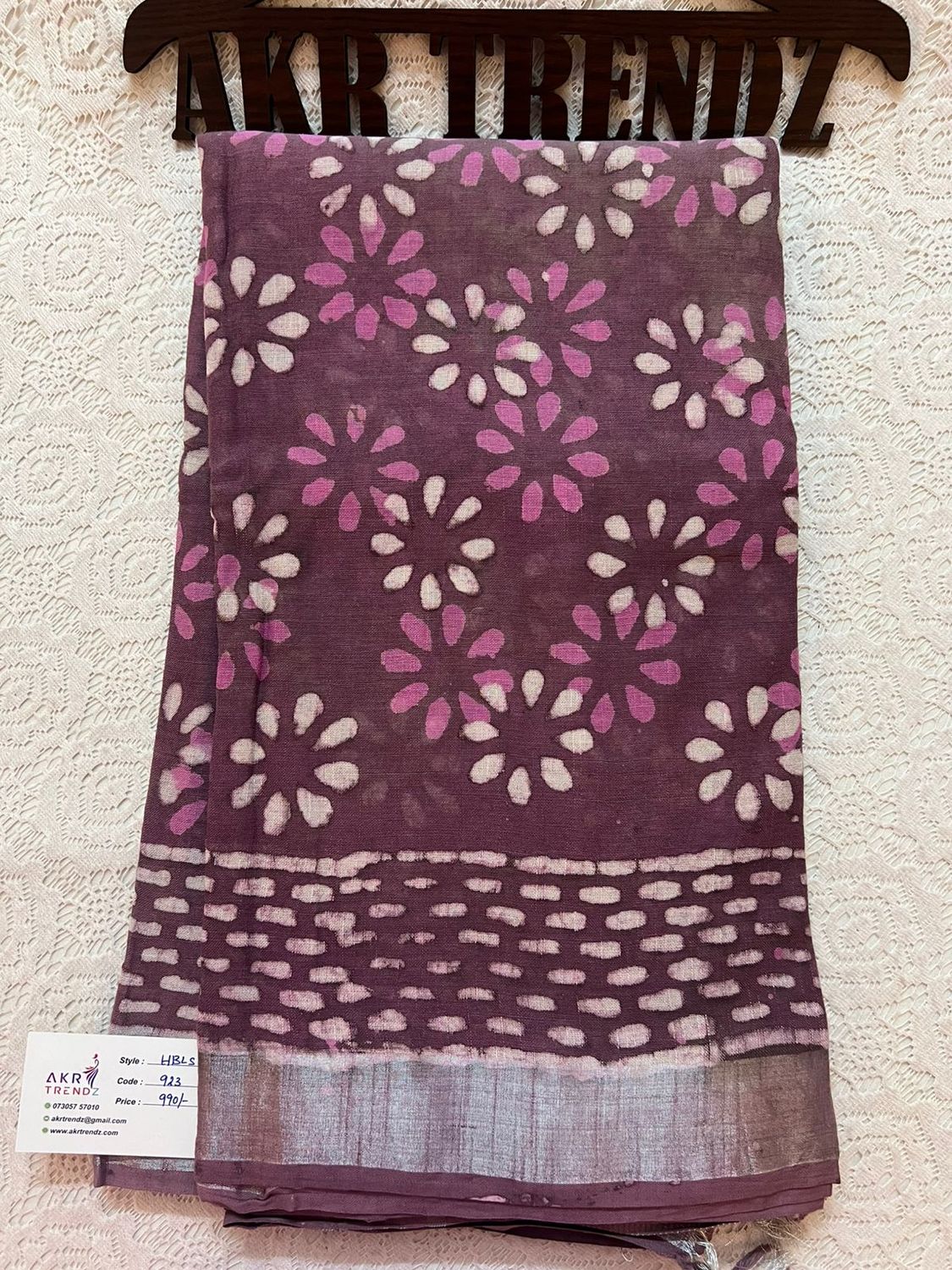 Hand Block Linen cotton sarees