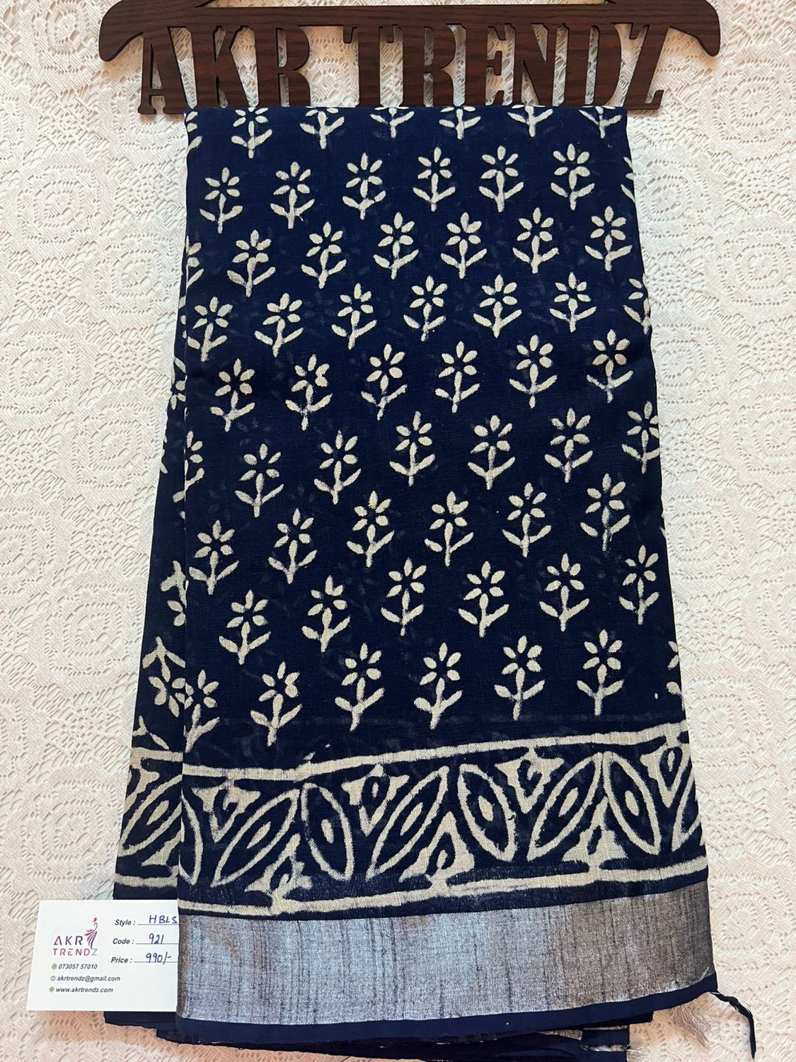 Hand Block Linen cotton sarees