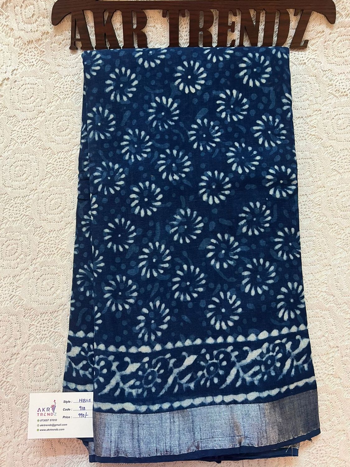 Hand Block Linen cotton sarees