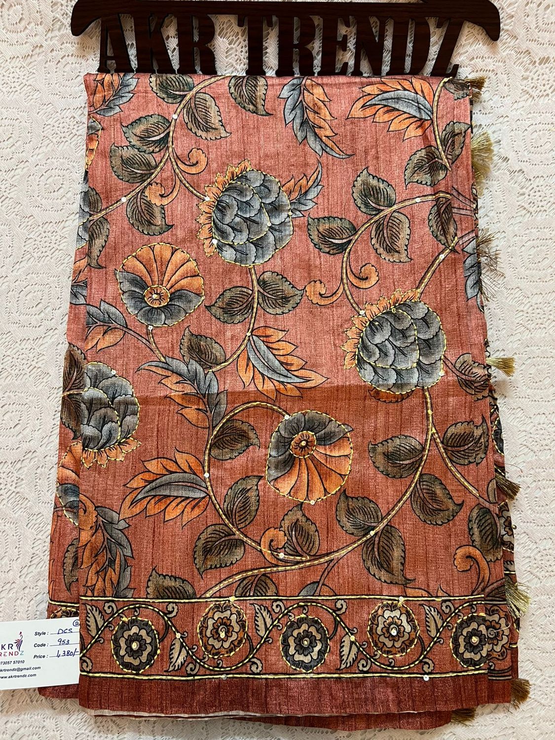 Kantha work chanderi silk sarees​