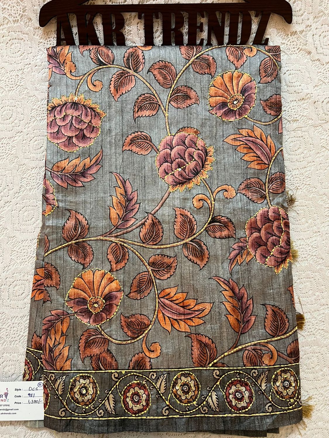 Kantha work chanderi silk sarees​