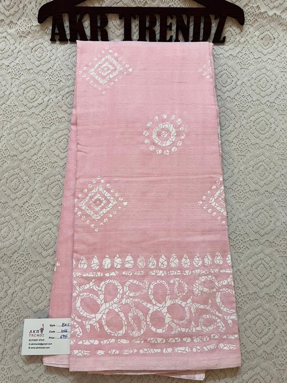 Batik print Khadi cotton sarees