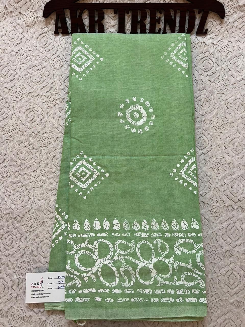 Batik print Khadi cotton sarees