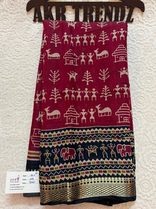 Warli print chanderi silk sarees​
