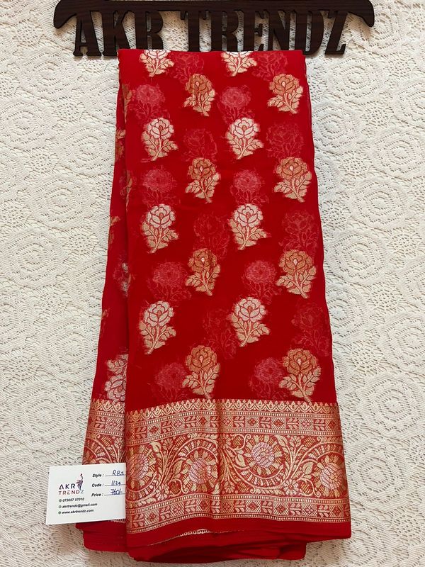 Jacquard Border Georgette sarees​