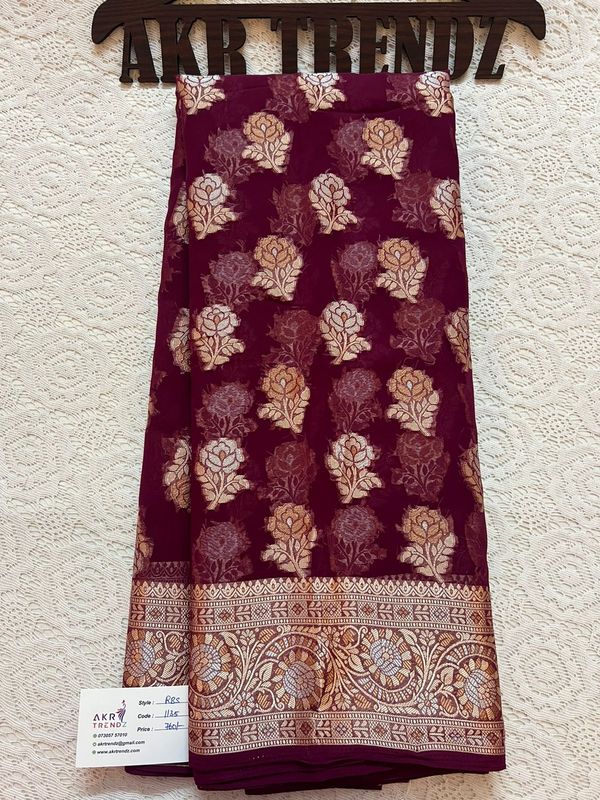 Jacquard Border Georgette sarees​