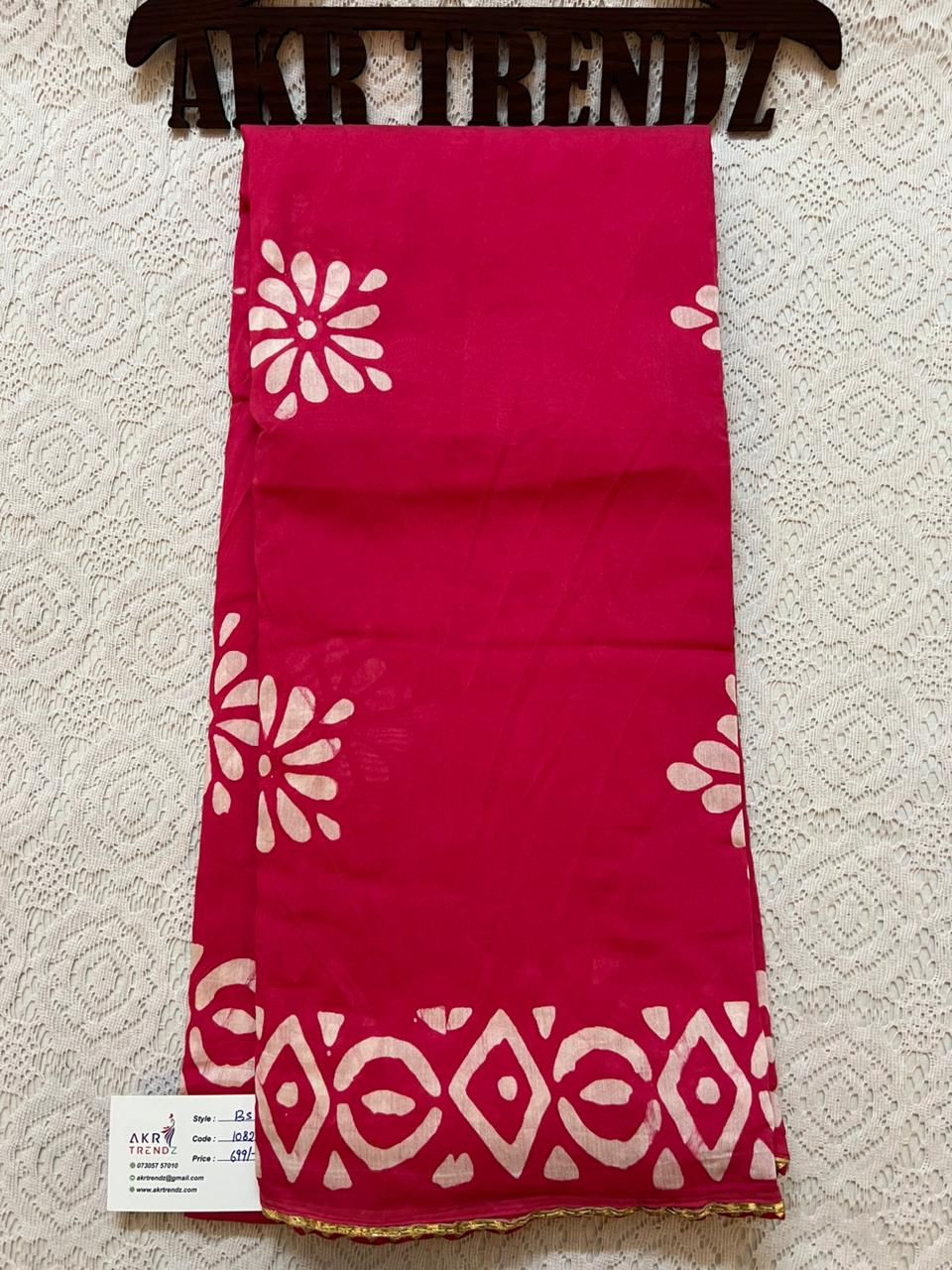 Batik print soft cotton sarees