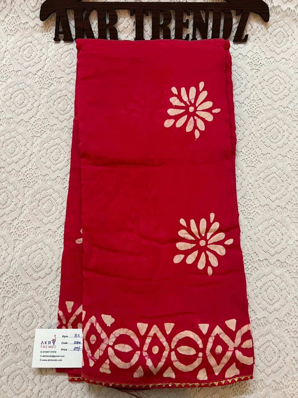Batik print soft cotton sarees