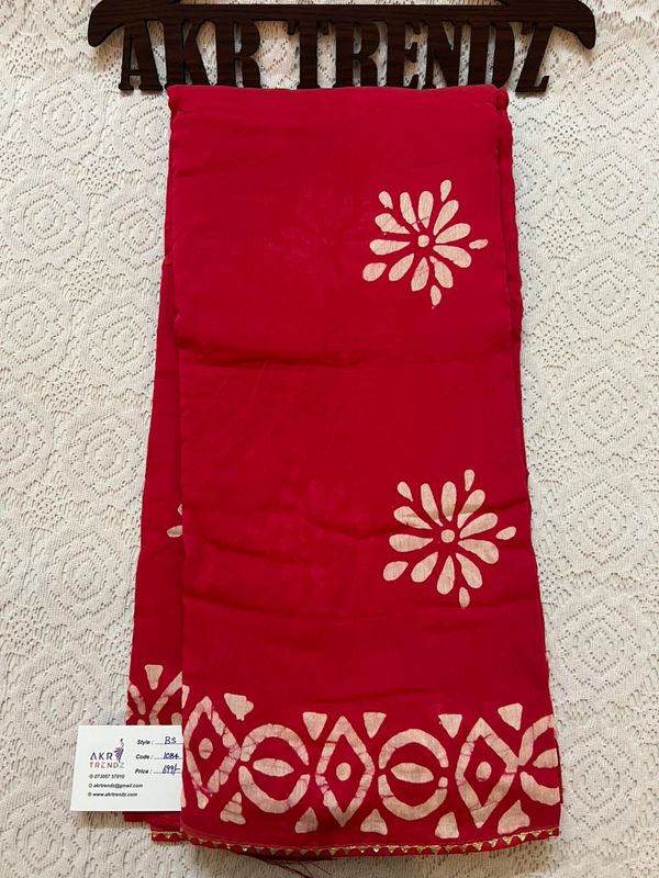 Batik print soft cotton sarees