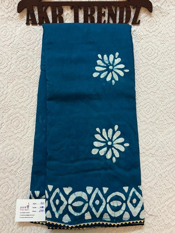 Batik print soft cotton sarees