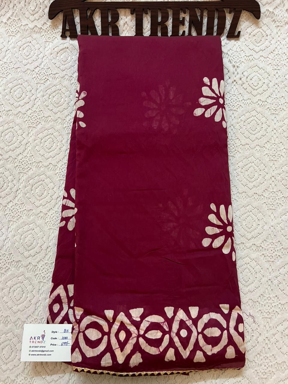 Batik print soft cotton sarees