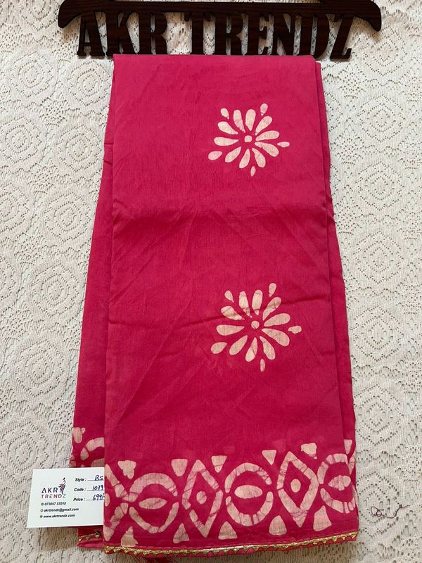Batik print soft cotton sarees
