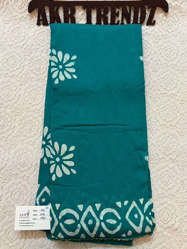 Batik print soft cotton sarees