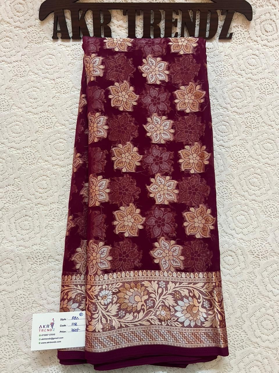 ​Jacquard Border Georgette sarees​
