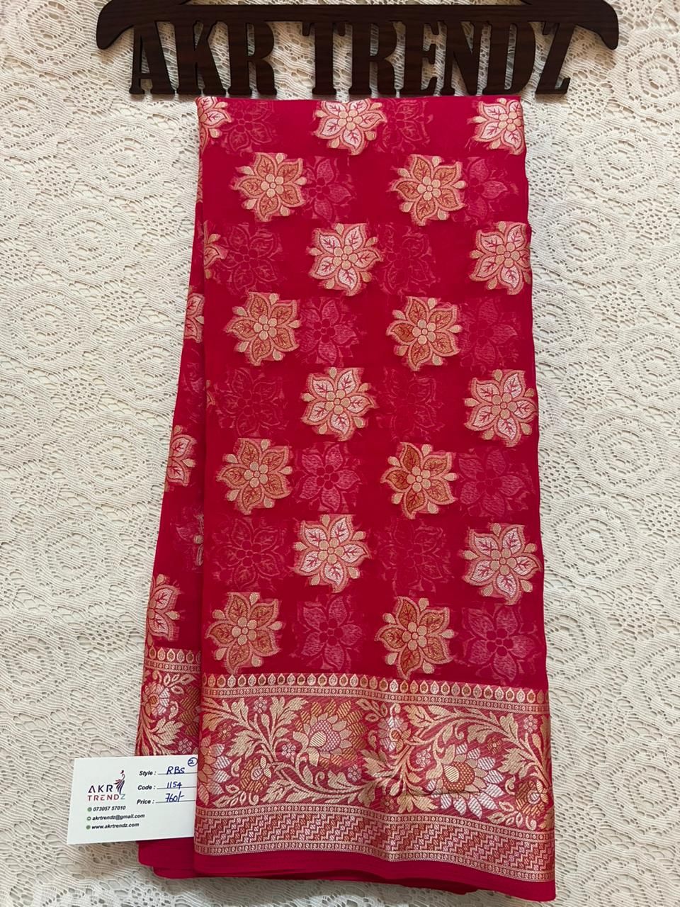 ​Jacquard Border Georgette sarees​