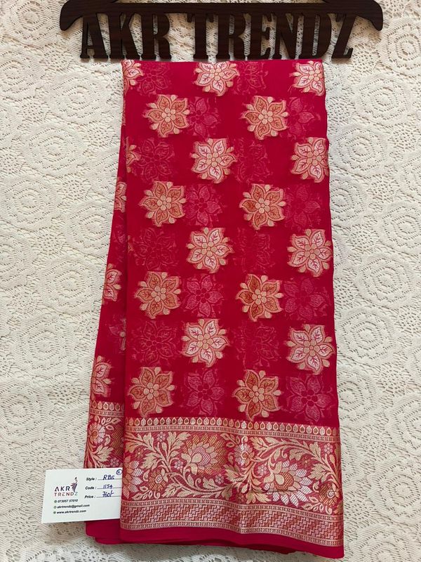 ​Jacquard Border Georgette sarees​