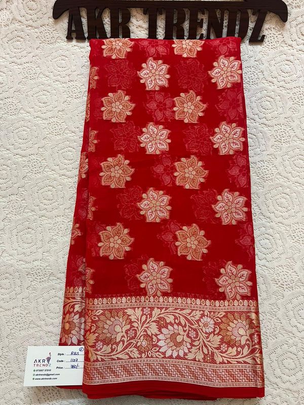 ​Jacquard Border Georgette sarees​