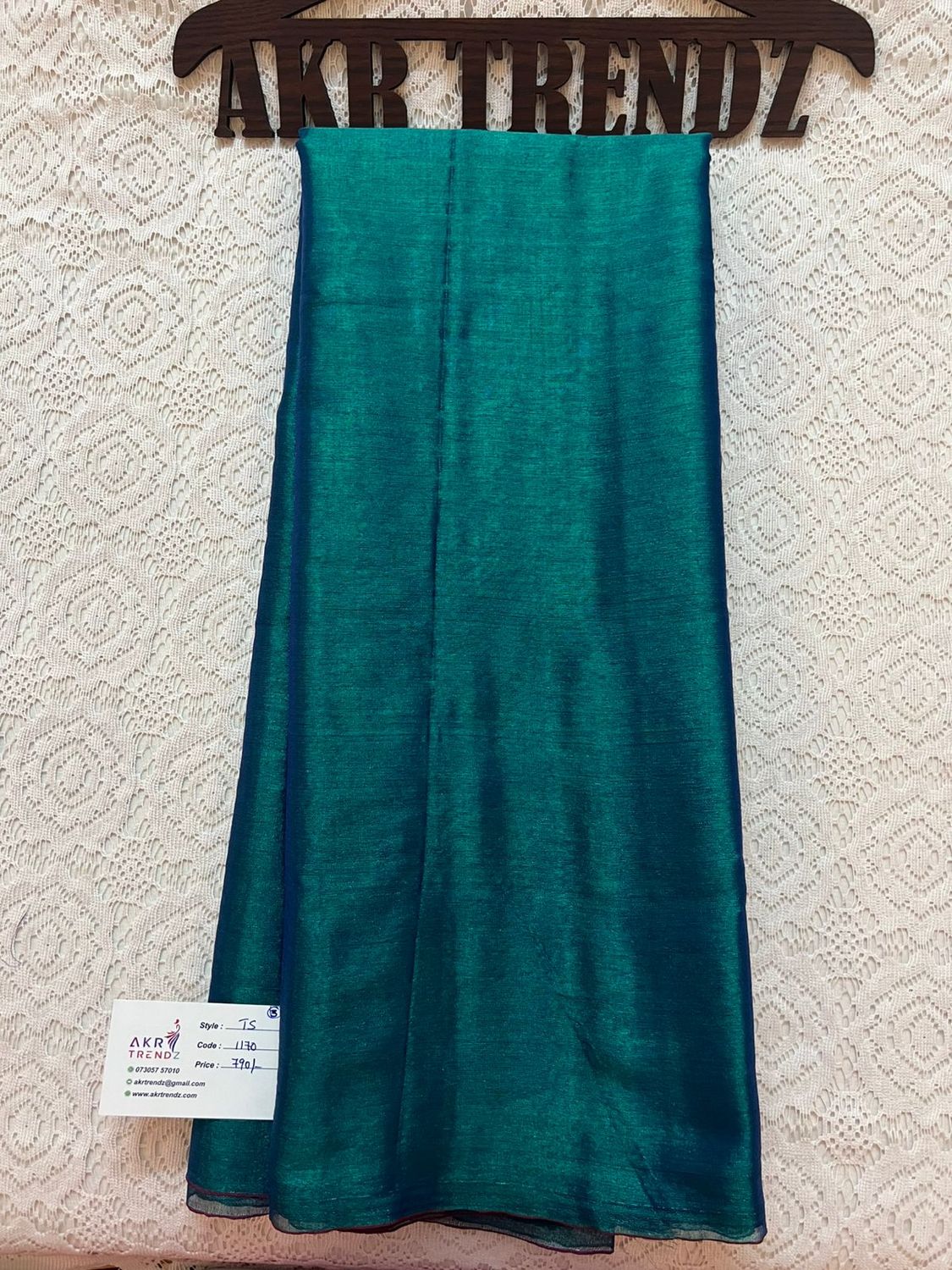 Peacock Green Khadi Tissue Silk ​sarees