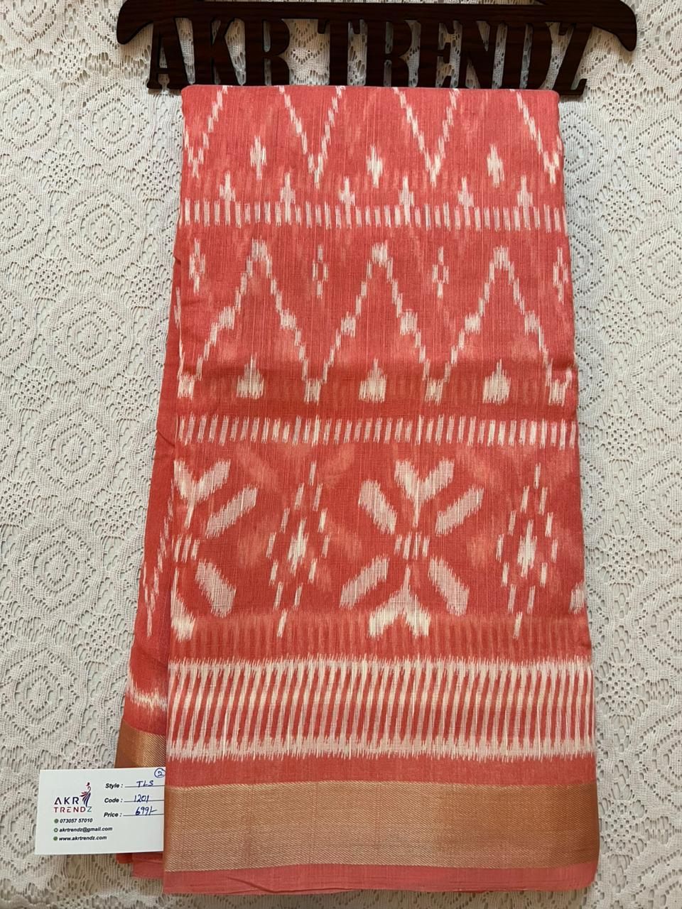 Ikkat print soft cotton sarees​