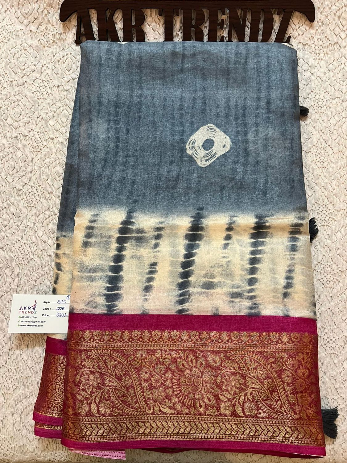 Shibori print soft cotton sarees​