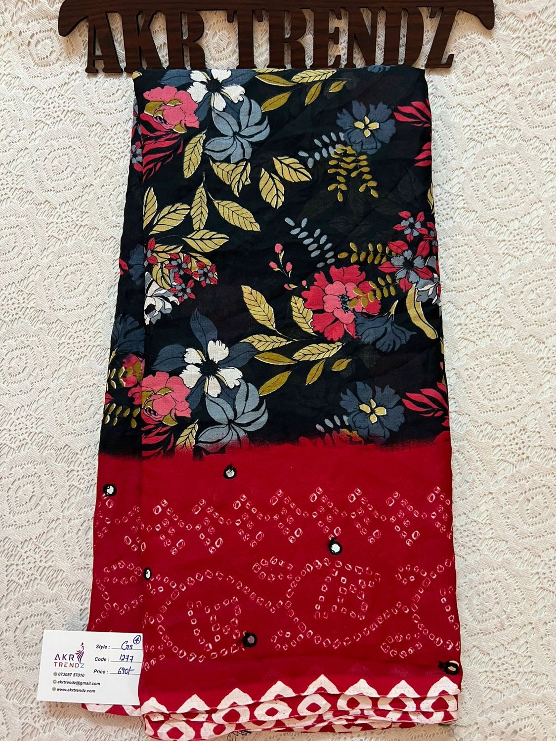 Floral print chiffon sarees