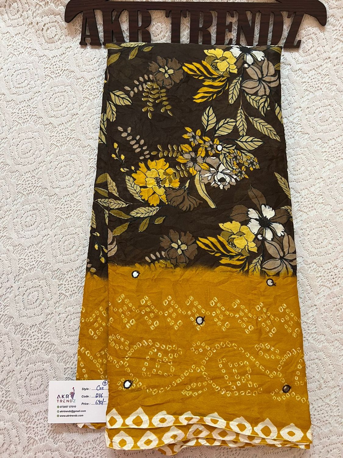 Floral print chiffon sarees