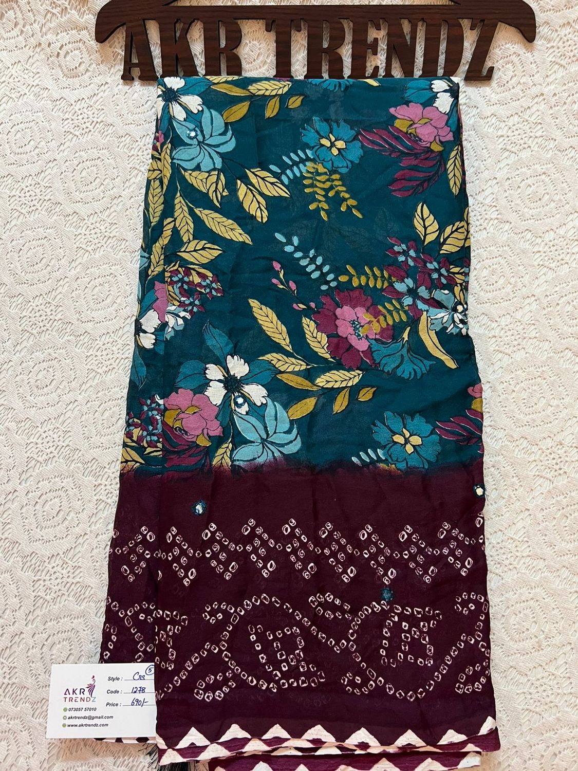 Floral print chiffon sarees
