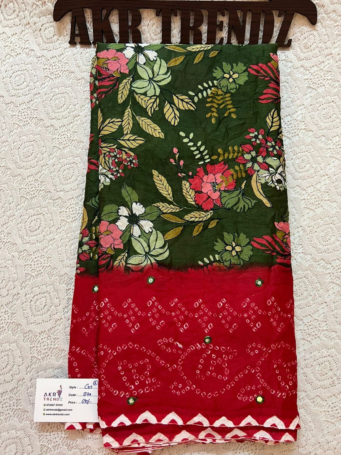 Floral print chiffon sarees