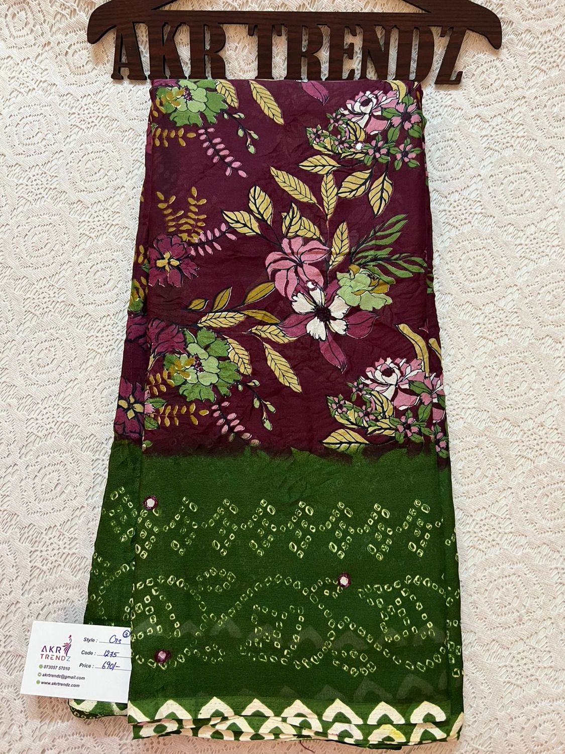 Floral print chiffon sarees