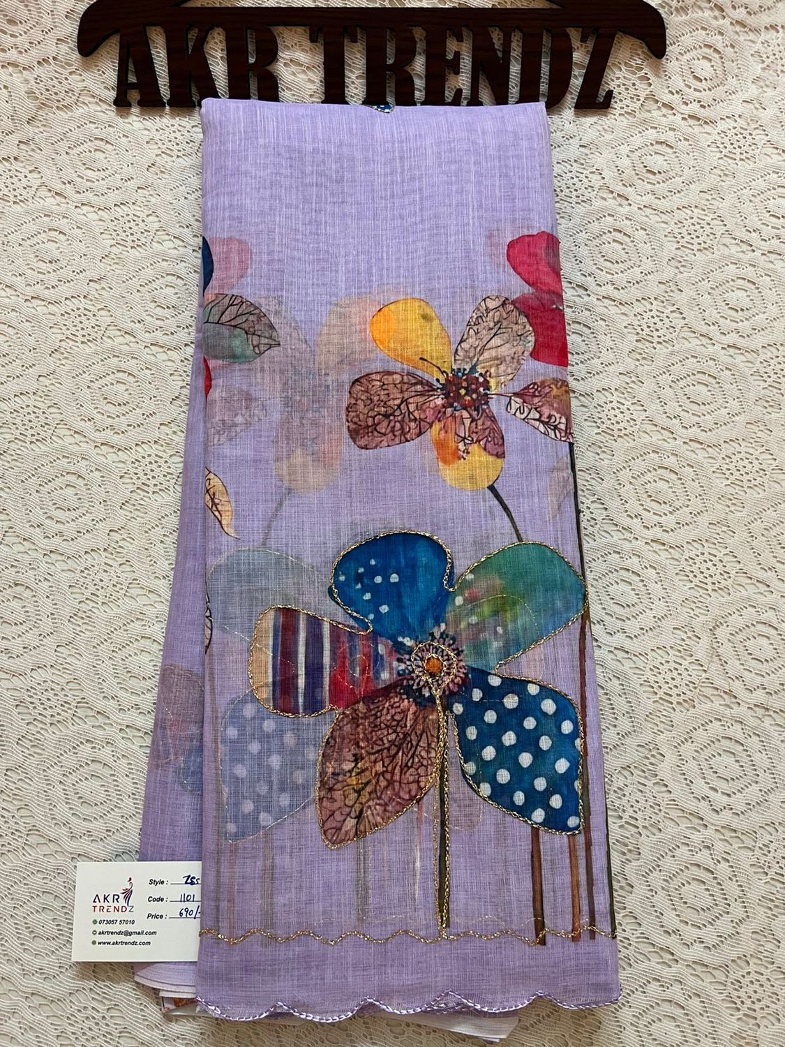 Embroidered Linen cotton Sarees