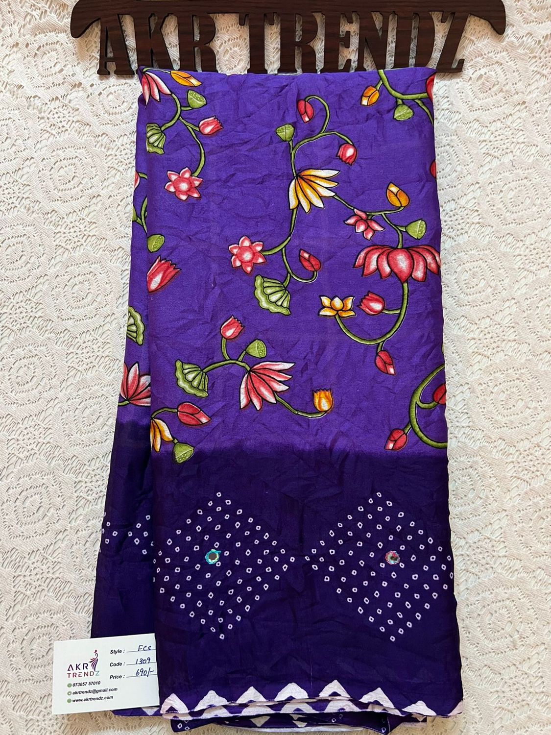 Floral print chiffon sarees