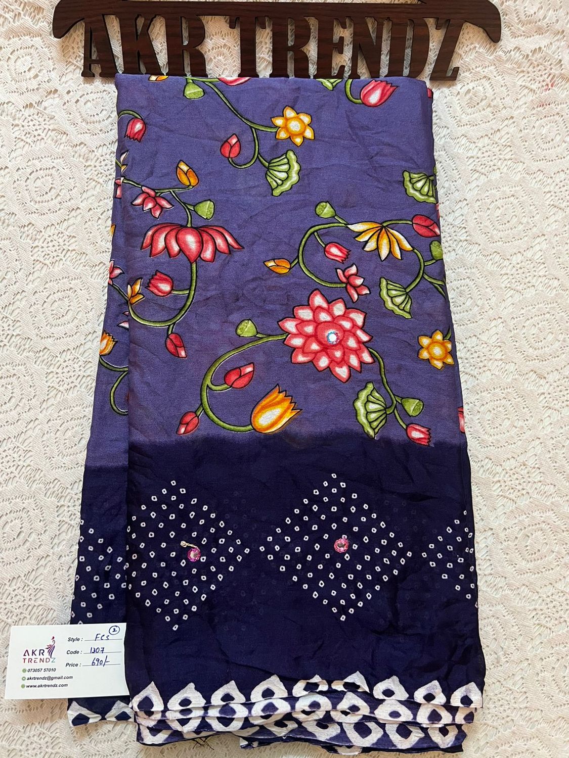 Floral print chiffon sarees