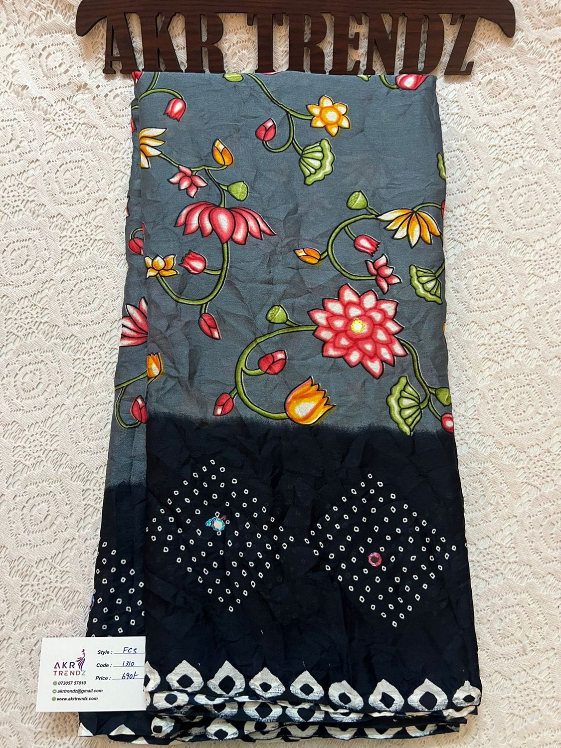 Floral print chiffon sarees